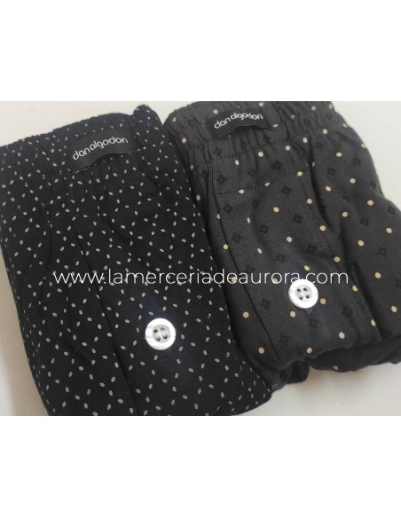 Bóxer hombre punto abierto abierto (2 uds) B0110 de Don Algodón - NEGRO - GRIS OSCURO Bóxer hombre punto abierto abierto (2 uds) B0110 de Don Algodón - NEGRO - GRIS OSCURO