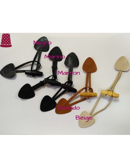 Botón palo polipiel para trenka - varios colores