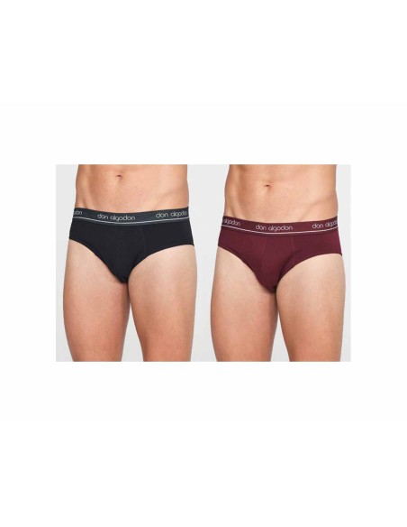 Pack 2 slip PS06 de DON ALGODON - NEGRO y GRANATE