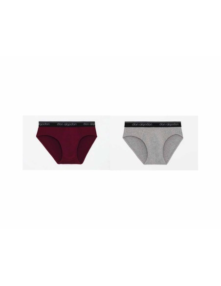 Pack 2 slip S0005 de Don Algodón - GRANATE y GRIS