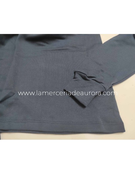 Camiseta hombre semicisne 1151 de Asman - MARINO - DETALLE PUÑO y BAJO CAMISETA