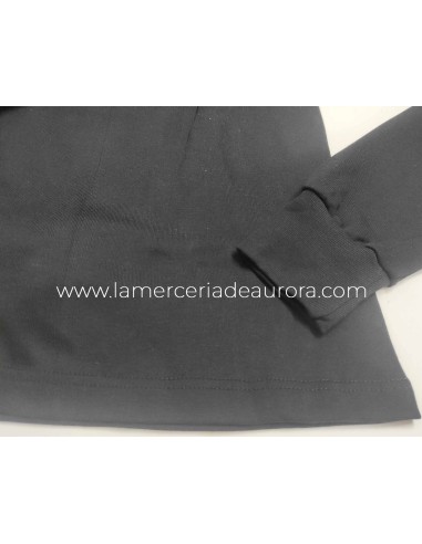 Camiseta hombre semicisne 1151 de Asman - NEGRO - DETALLE PUÑO y BAJO CAMISETA
