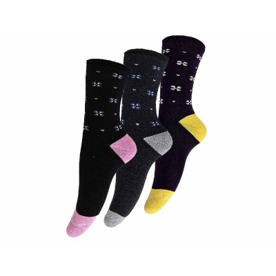 Calcetín mujer algodón puño rulo sin costuras Fantasía (pack 3 pares) 3570 de Posets
