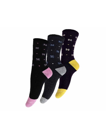 Calcetín mujer algodón puño rulo sin costuras Fantasía (pack 3 pares) 3570 de Posets