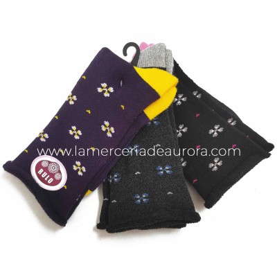 Calcetín mujer algodón puño rulo sin costuras Fantasía (pack 3 pares) 3570 de Posets 2