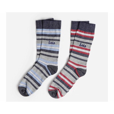 Calcetín caballero algodón sin costuras Rayas de Lois