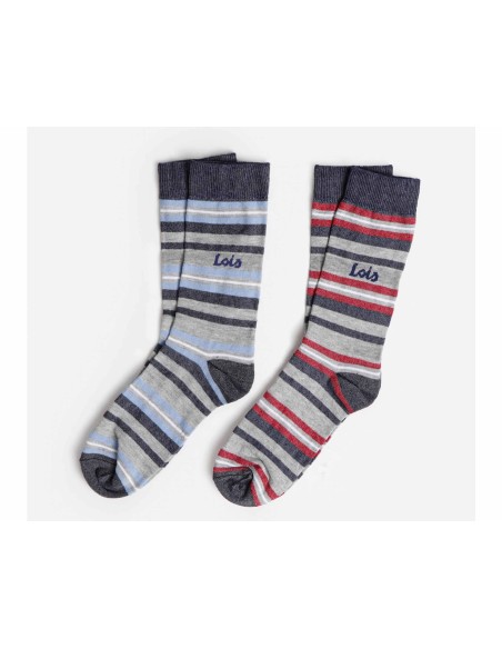 Calcetines caballero algodón sin costuras Rayas de Lois - varios colores