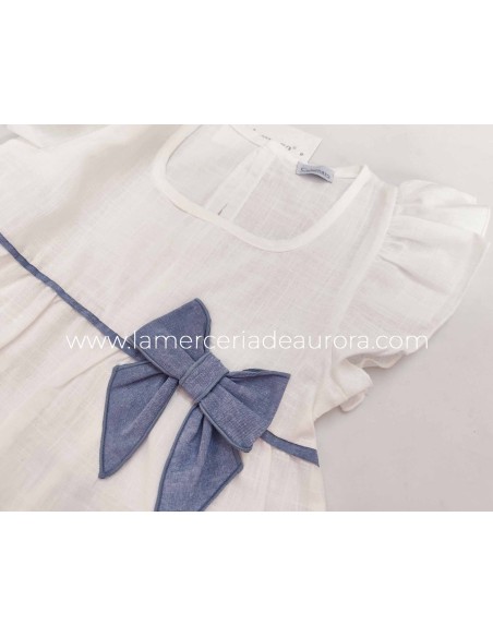 Camisón niña Comunión 49615 de Calamaro - DETALLE DELANTERO