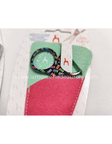 Tijera bordar (9,5cm) Hilos con funda fieltro...