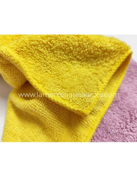 Paños mágicos y ecológicos (3 uds) de microfibra Verde, amarillo y malva