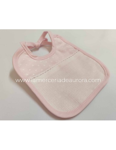 Babero para bordar Corazones de Marbet - ROSA