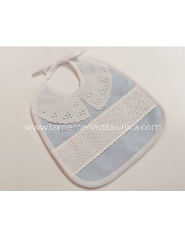Babero lencero Cuello para bordar - CELESTE