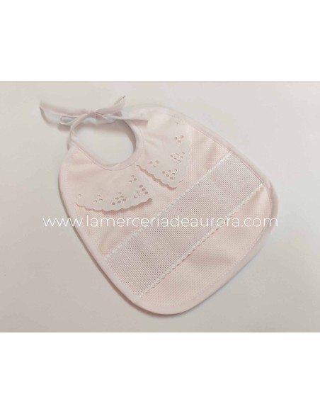 Babero lencero Cuello para bordar - ROSA