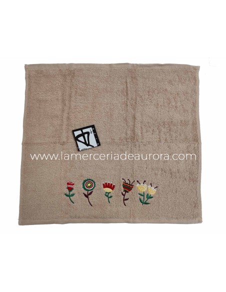 Juego 3 paños de cocina rizo algodón bordado Flower de Ajuar - DETALLE
