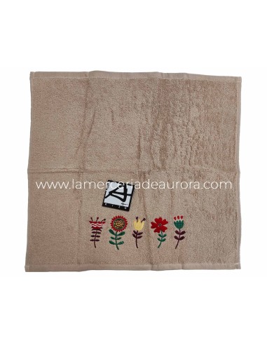 Juego 3 paños de cocina rizo algodón bordado Flower de Ajuar - DETALLE
