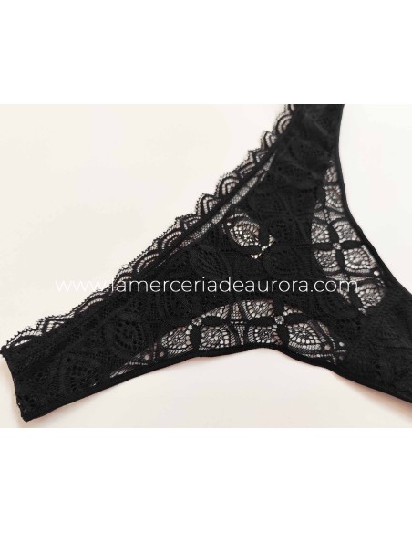 Tanga encaje 144 de Naiara Premium - NEGRO