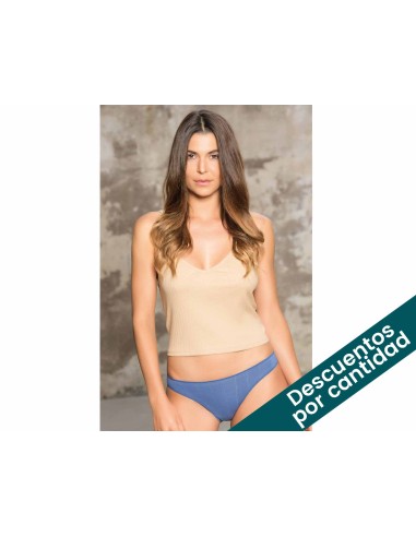 Braga bikini bajo listas invisible algodón 215 de Naiara