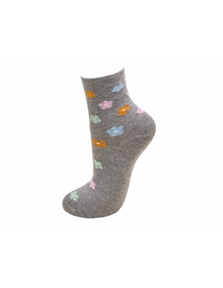 Calcetines mujer algodón sin costuras puño rulo Flores 6750L de Rodfer - GRIS Calcetines mujer algodón sin costuras puño rulo Flores 6750L de Rodfer - GRIS