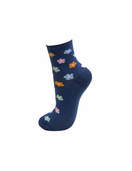 Calcetines mujer algodón sin costuras puño rulo Flores 6750L de Rodfer - AZUL MARINO Calcetines mujer algodón sin costuras puño rulo Flores 6750L de Rodfer - AZUL MARINO