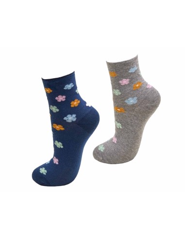 Calcetines mujer algodón sin costuras puño rulo Flores 6750L de Rodfer