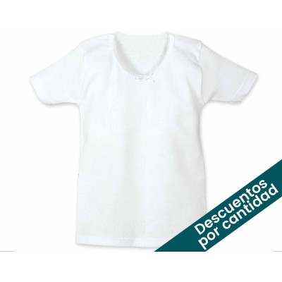 Camiseta interior niña algodón sin costuras manga corta...