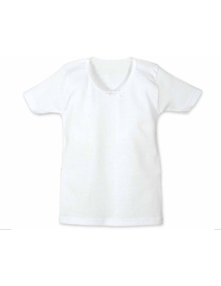 Camiseta interior niña algodón sin costuras manga corta K6504 de Calamaro