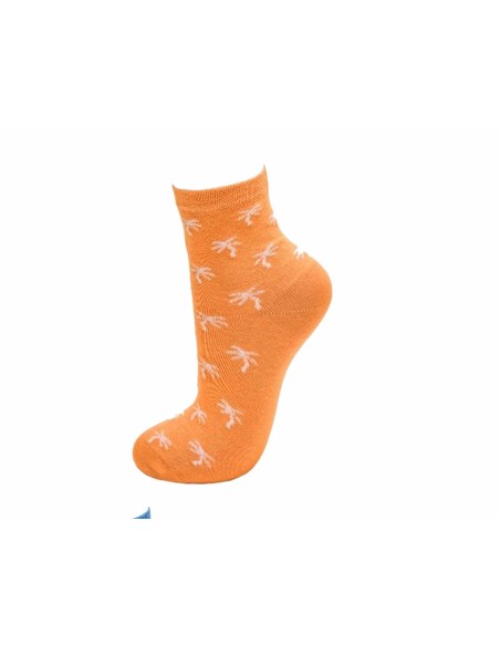 Calcetines mujer algodón sin costuras Palmeras de Rodfer - NARANJA