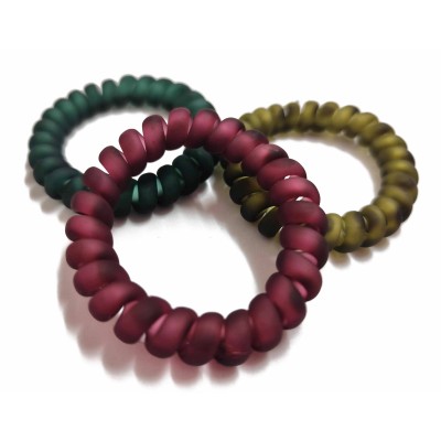 Coleteros espiral Verdes y vino (3 uds) de N.Marcos