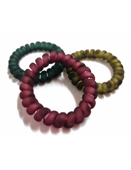 Coleteros espiral Verdes y vino (3 uds) de N.Marcos
