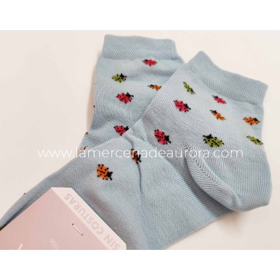 Calcetines mujer algodón sin costuras Mariquitas de... 2
