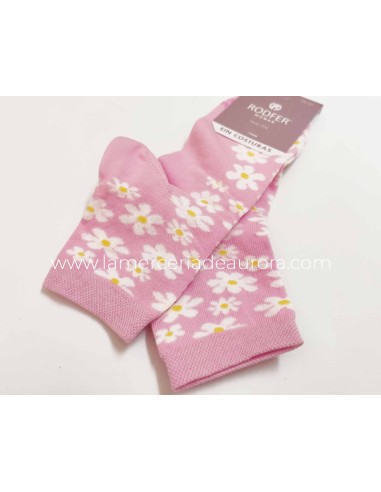 Calcetines mujer algodón sin costuras Margaritas de Rodfer