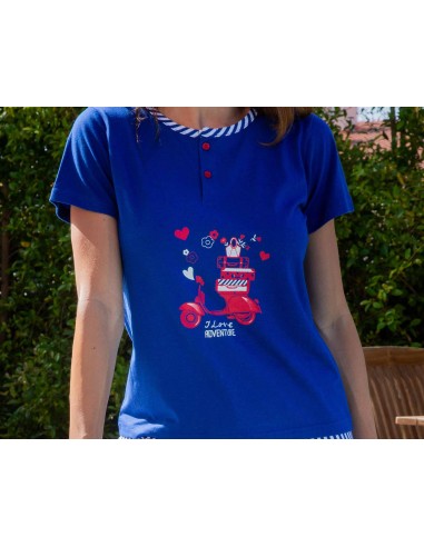 Pijama corto mujer Vespa 256019 de Muslher - DETALLE CAMISETA