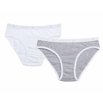 Braga niña algodón goma vista blanca y gris (2 uds) K2101...