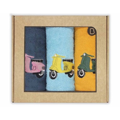 Estuche 3 paños cocina rizo algodón Vespa de Barceló