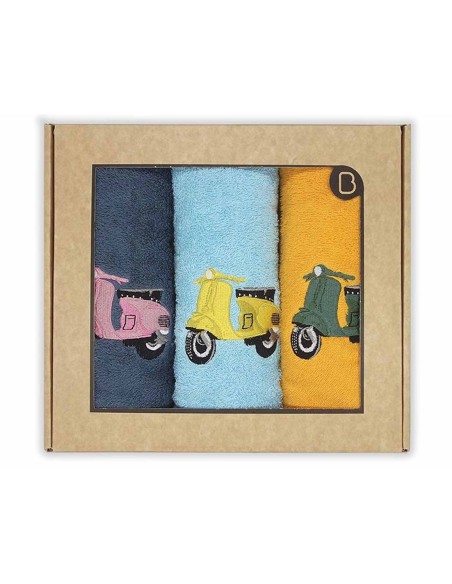 Estuche 3 paños cocina rizo algodón Vespa de Barceló