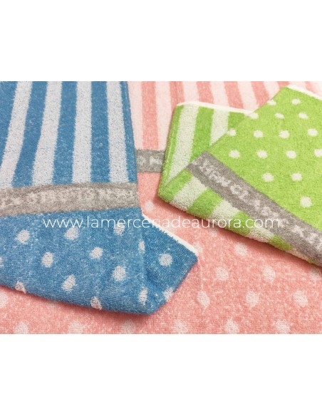 Paños de cocina rizo algodón Topos y rayas (pack 3 uds) de Barceló