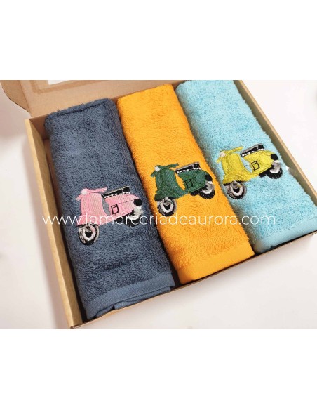 Estuche 3 paños cocina rizo algodón Vespa de Barceló