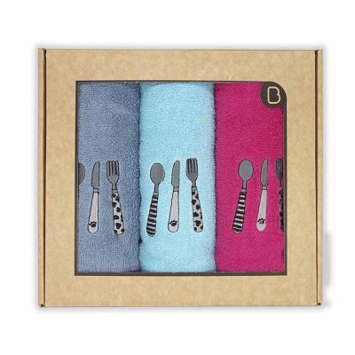 Estuche 3 paños cocina rizo algodón Cubiertos de Barceló