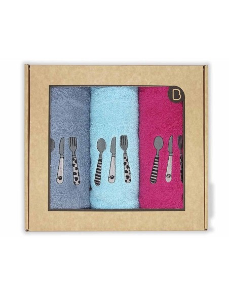 Estuche 3 paños cocina rizo algodón Cubiertos de Barceló
