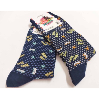 Calcetines hombre algodón sin costuras Buceo-rayas de...