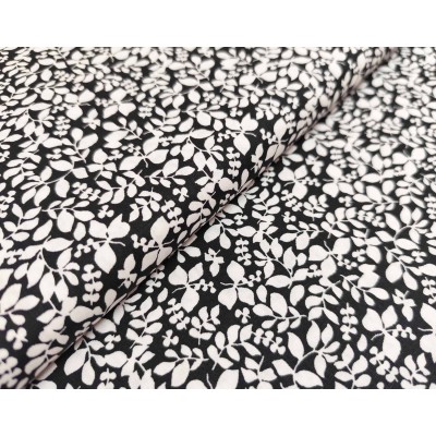 Tela algodón estampada Leaves Poppy (ancho 145cm)