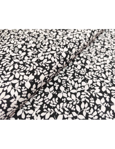 Tela algodón estampada Leaves Poppy (ancho 145cm)