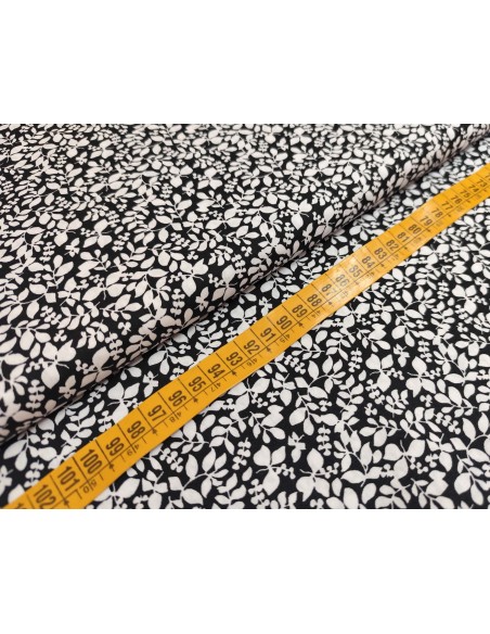 Tela algodón estampada Leaves Poppy (ancho 145cm)