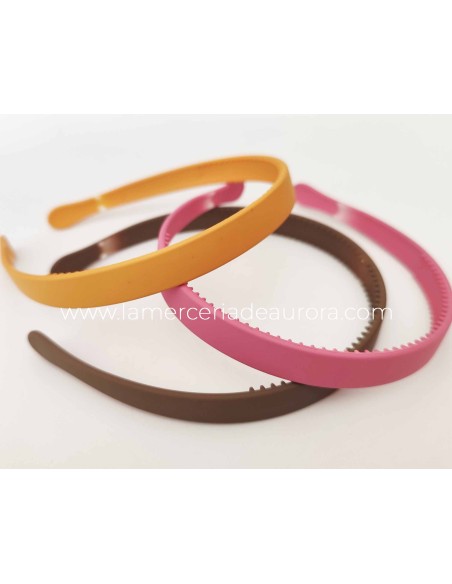 Diadema pelo lisa 15mm - MOSTAZA - ROSA - MOKA