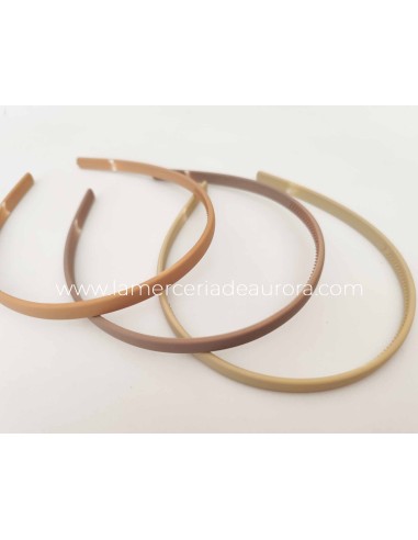 Diadema clásica Lisa nature (8mm) - CALABAZA - AVELLANA - CRUDO