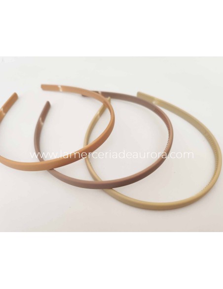 Diadema clásica Lisa nature (8mm) - CALABAZA - AVELLANA - CRUDO