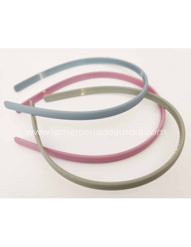 Diadema clásica Lisa nature (8mm) - AZUL - MALVA - MINT