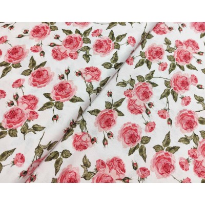 Tela algodón estampada Rosas (ancho 145cm)