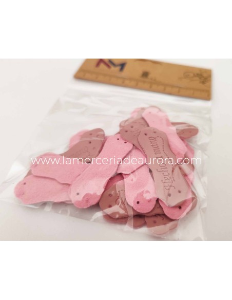 Etiquetas polipiel Maquillaje con forma (25 uds) "Hecho a mano"