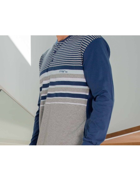 Pijama hombre entretiempo 255001 de Muslher - DETALLE CAMISETA